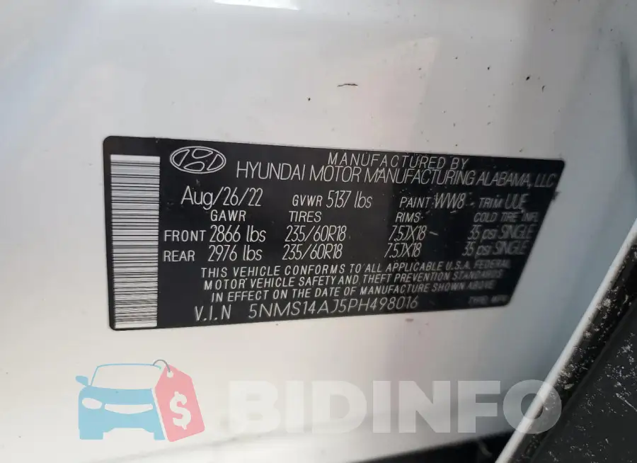 5NMS14AJ5PH498016 Photo# 14