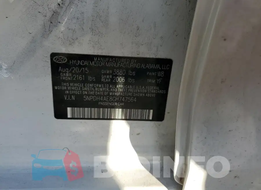 5NPDH4AE8GH747564 Photo# 13
