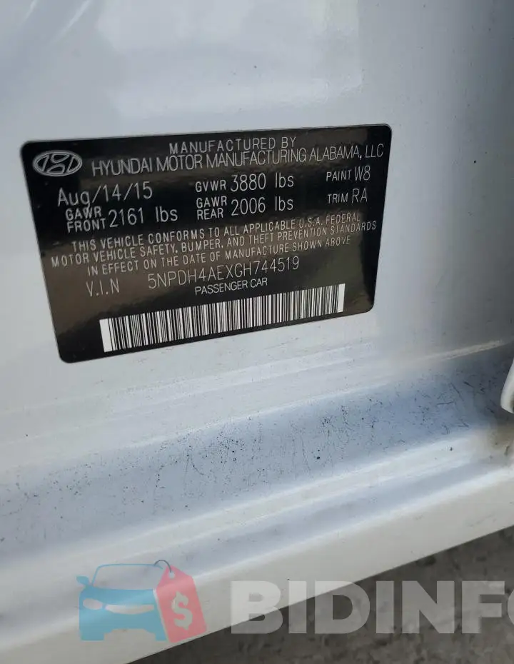 5NPDH4AEXGH744519 Photo# 12