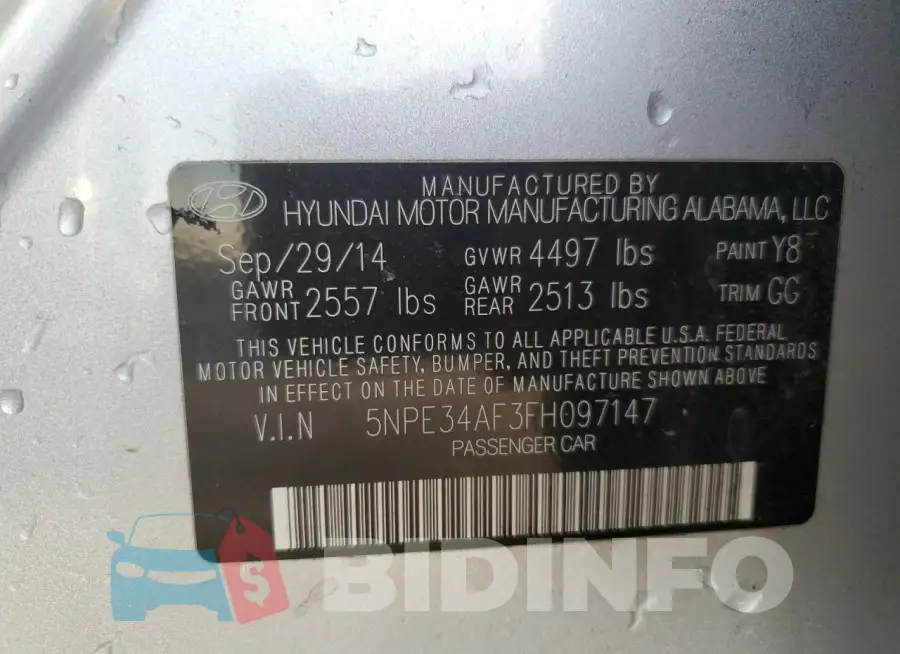5NPE34AF3FH097147 Photo# 13