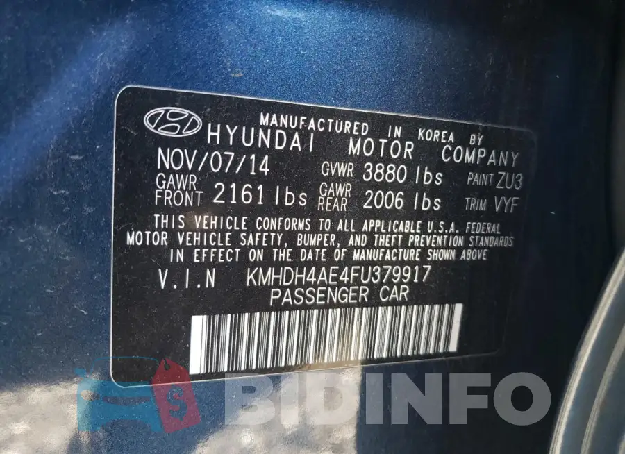 KMHDH4AE4FU379917 Photo# 12
