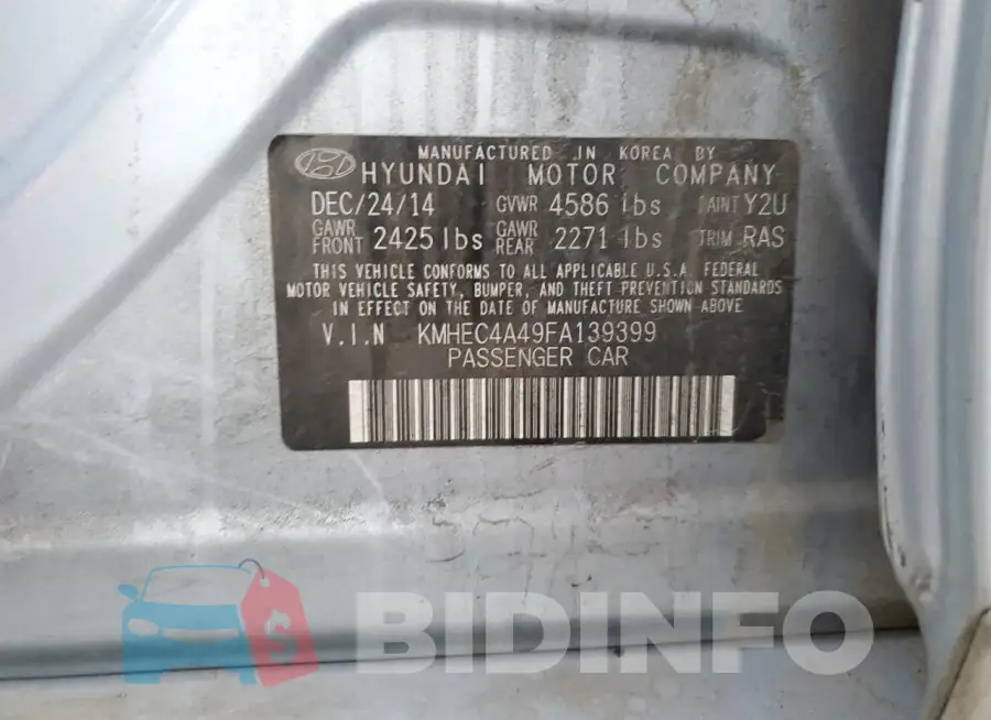 KMHEC4A49FA139399 Photo# 12