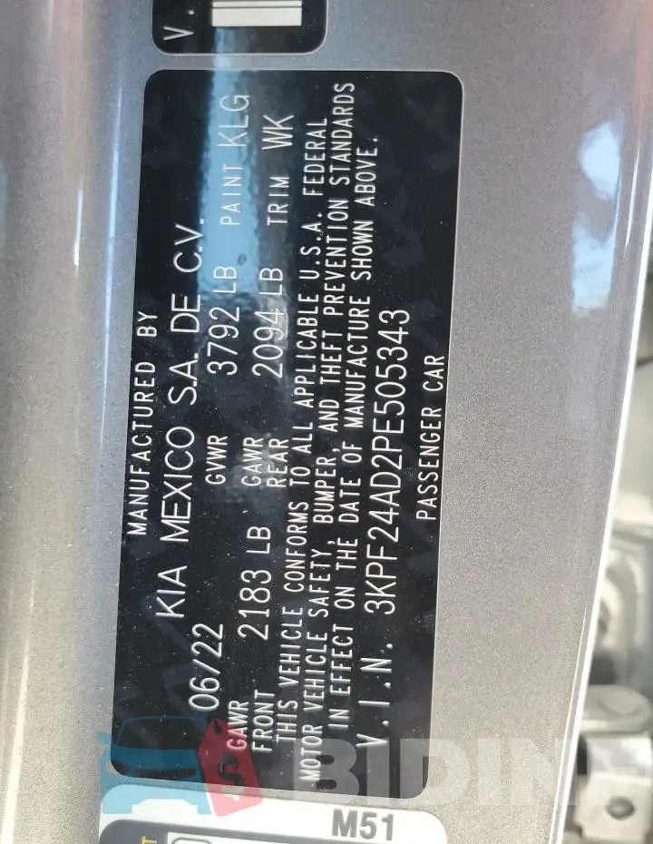3KPF24AD2PE505343 Photo# 12
