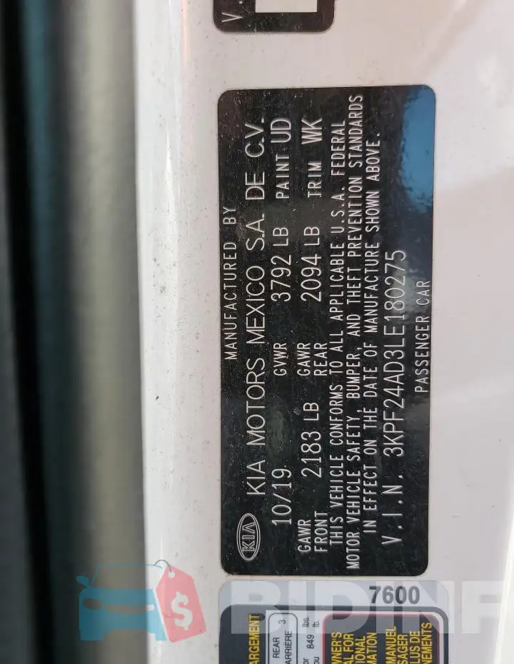 3KPF24AD3LE180275 Photo# 13