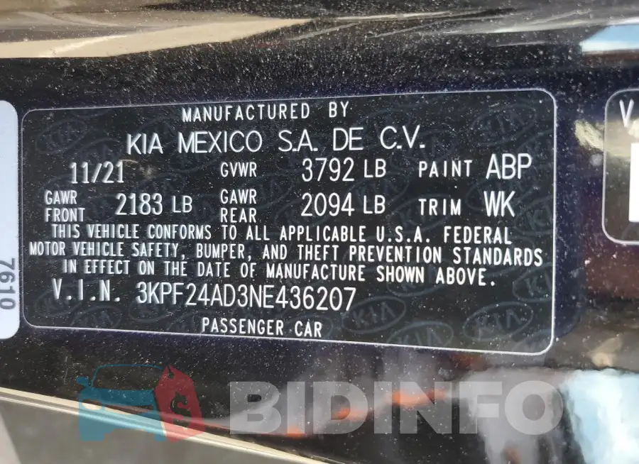 3KPF24AD3NE436207 Photo# 12