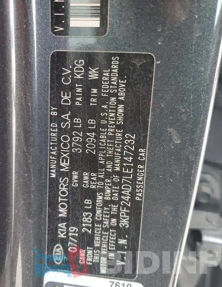 3KPF24AD7LE147232 Photo# 12