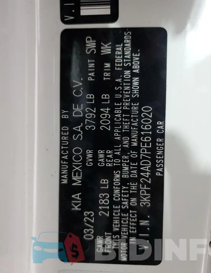 3KPF24AD7PE616020 Photo# 13