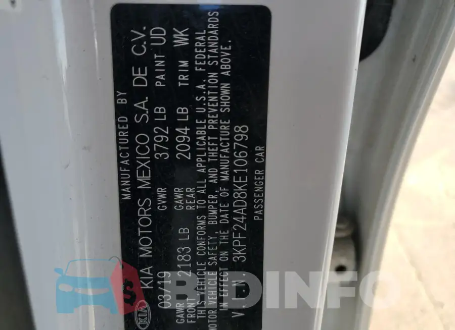3KPF24AD8KE106798 Photo# 12