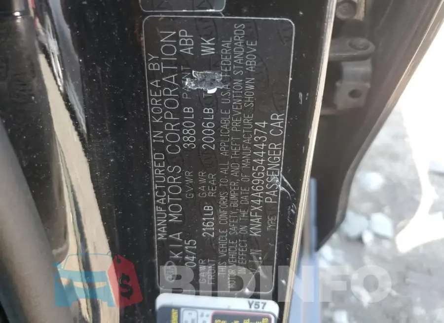 KNAFX4A69G5444374 Photo# 12