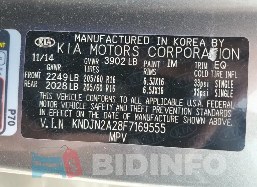 KNDJN2A28F7169555 Photo# 12