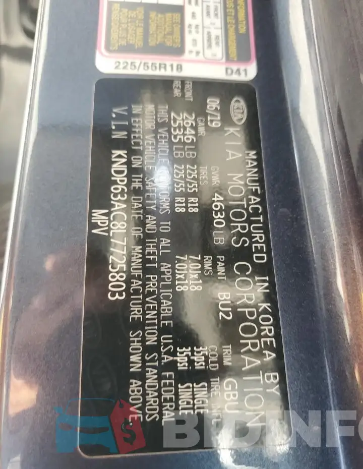 KNDP63AC8L7725803 Photo# 13