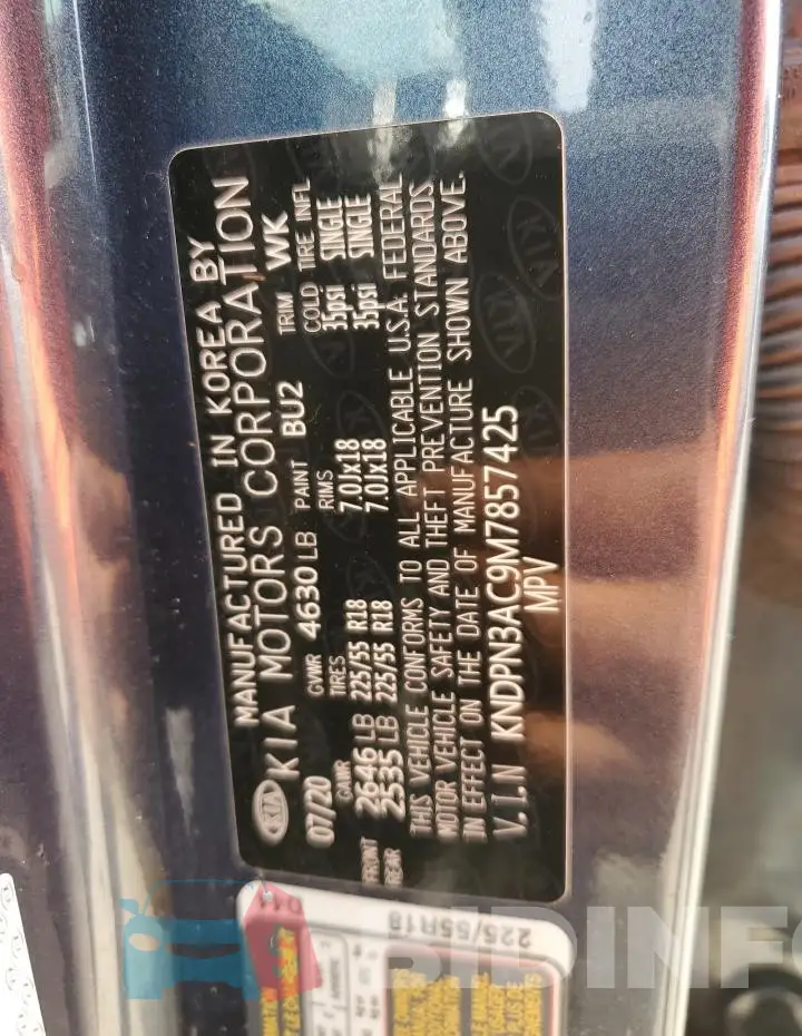 KNDPN3AC9M7857425 Photo# 14