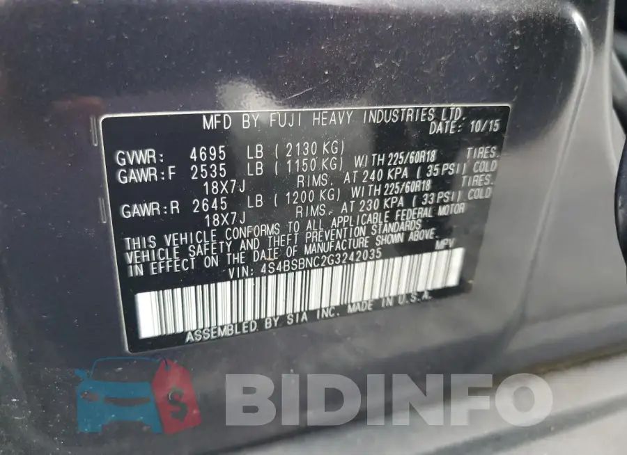 4S4BSBNC2G3242035 Photo# 13