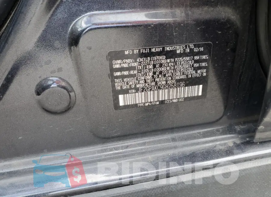 JF2GPAKC9GH258196 Photo# 13
