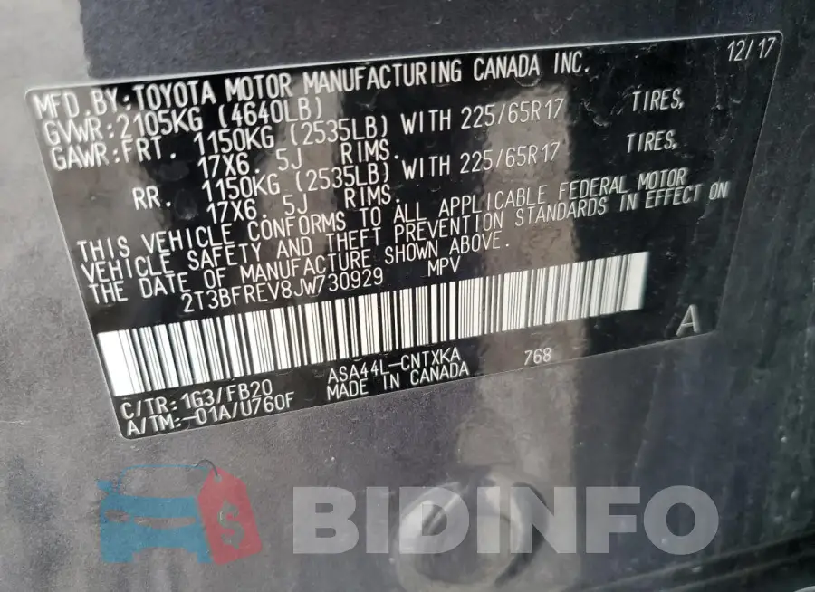 2T3BFREV8JW730929 Photo# 12