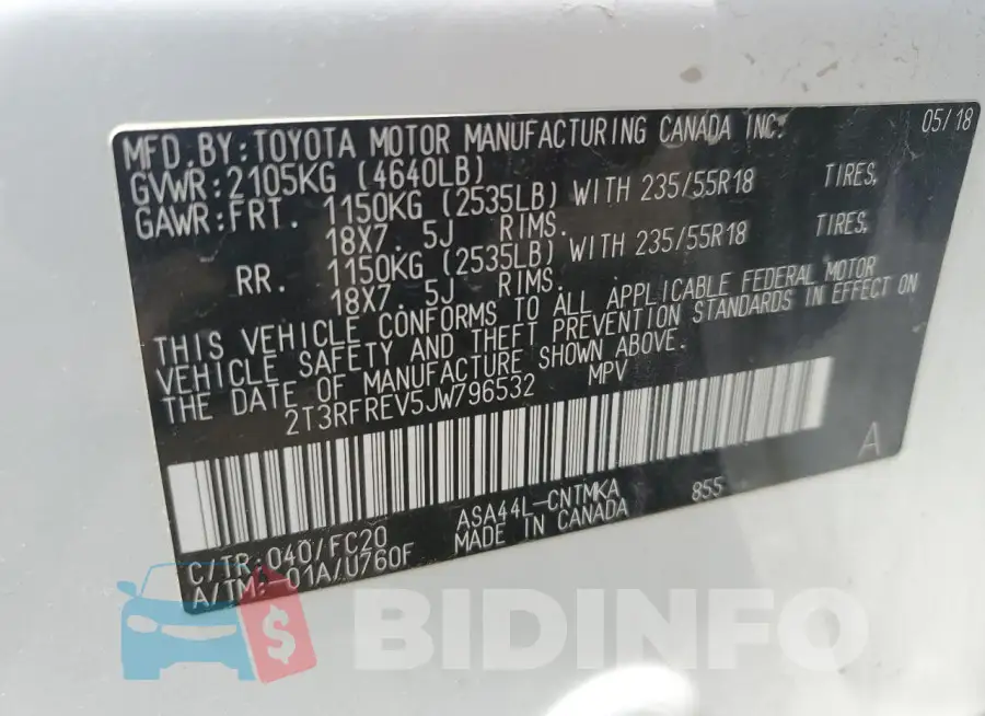 2T3RFREV5JW796532 Photo# 14