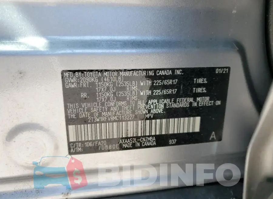 2T3W1RFV8MC113227 Photo# 13