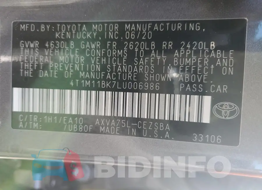 4T1M11BK7LU006986 Photo# 13