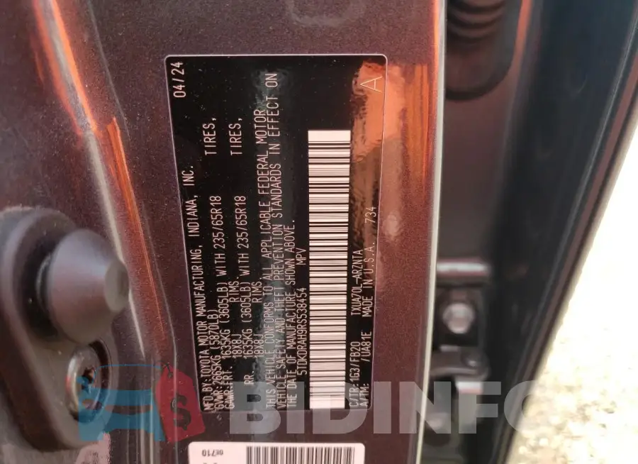 5TDKDRAH9RS538454 Photo# 13