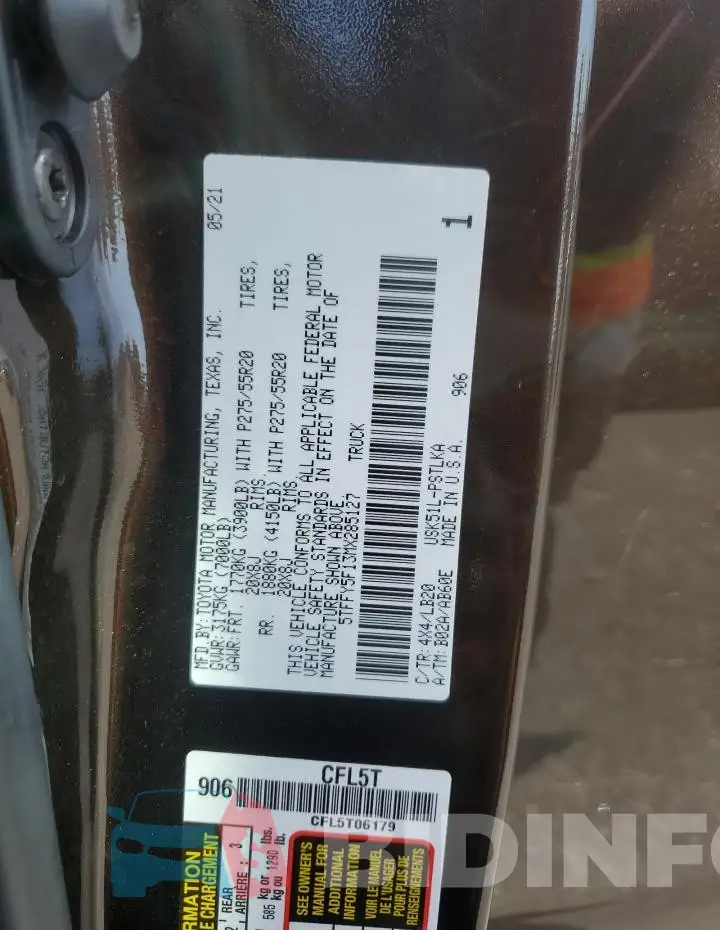 5TFFY5F13MX285127 Photo# 12