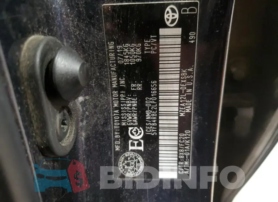 5YFB4RBE2LP016656 Photo# 12
