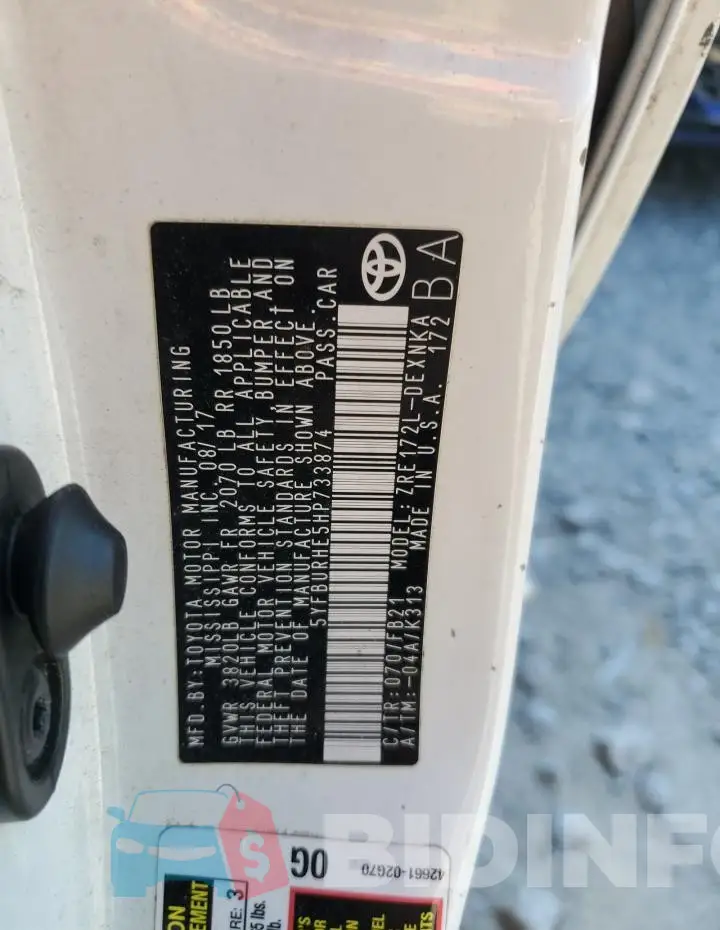 5YFBURHE5HP733874 Photo# 12