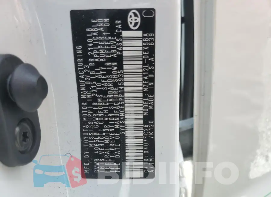 5YFS4MCE5PP145935 Photo# 12