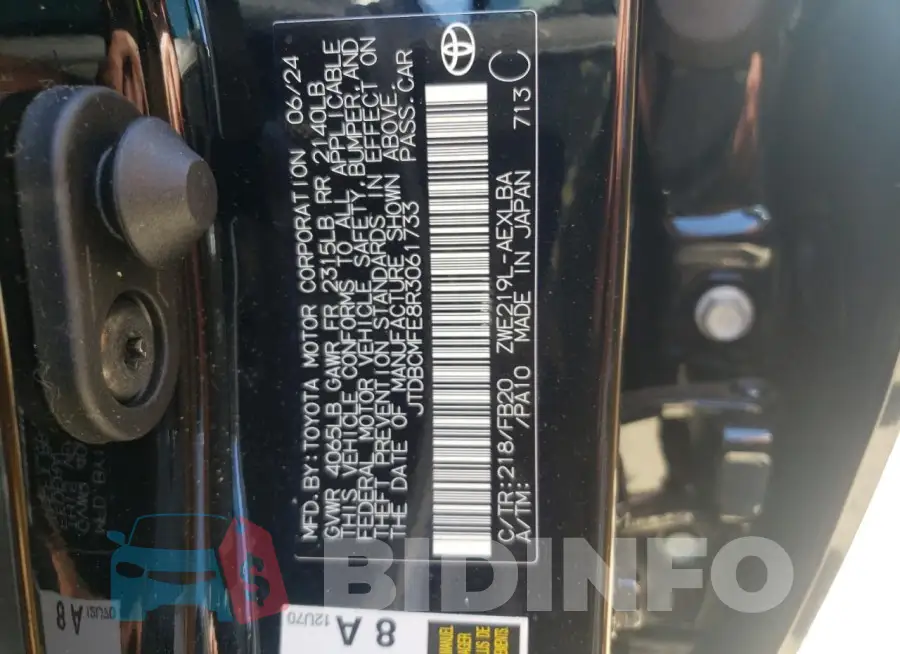 JTDBCMFE8R3061733 Photo# 12