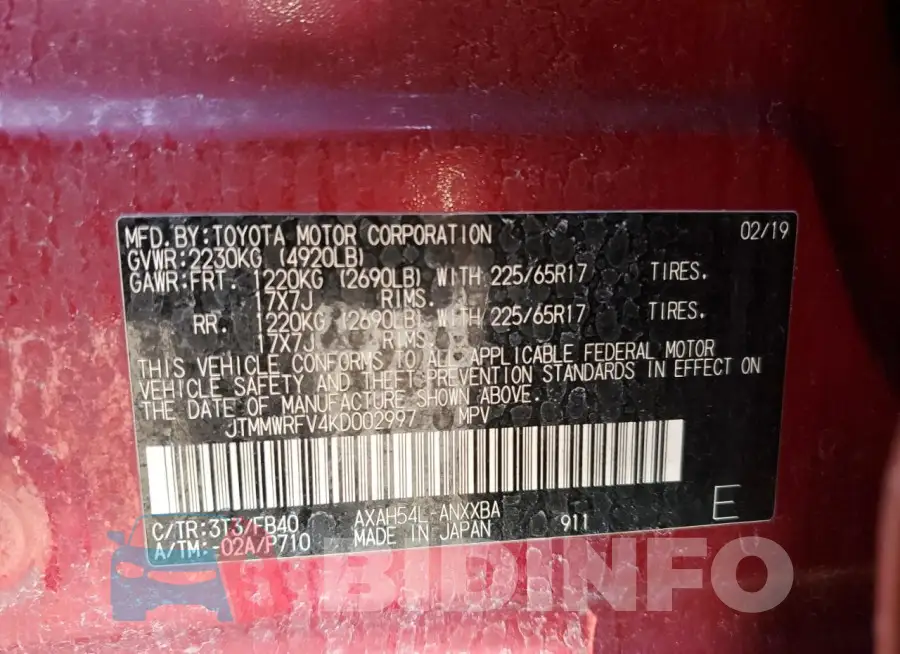 JTMMWRFV4KD002997 Photo# 13