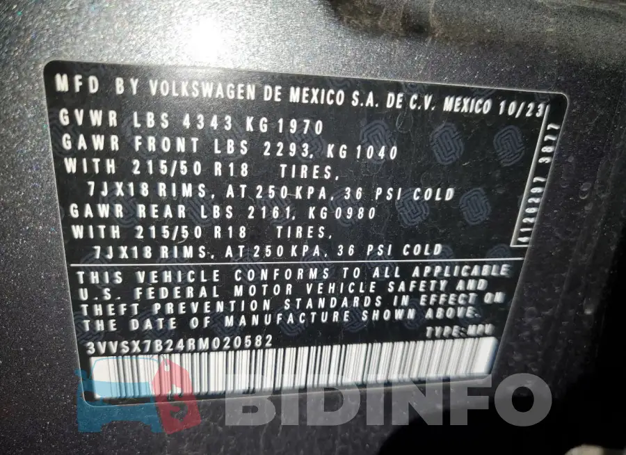 3VVSX7B24RM020582 Photo# 14