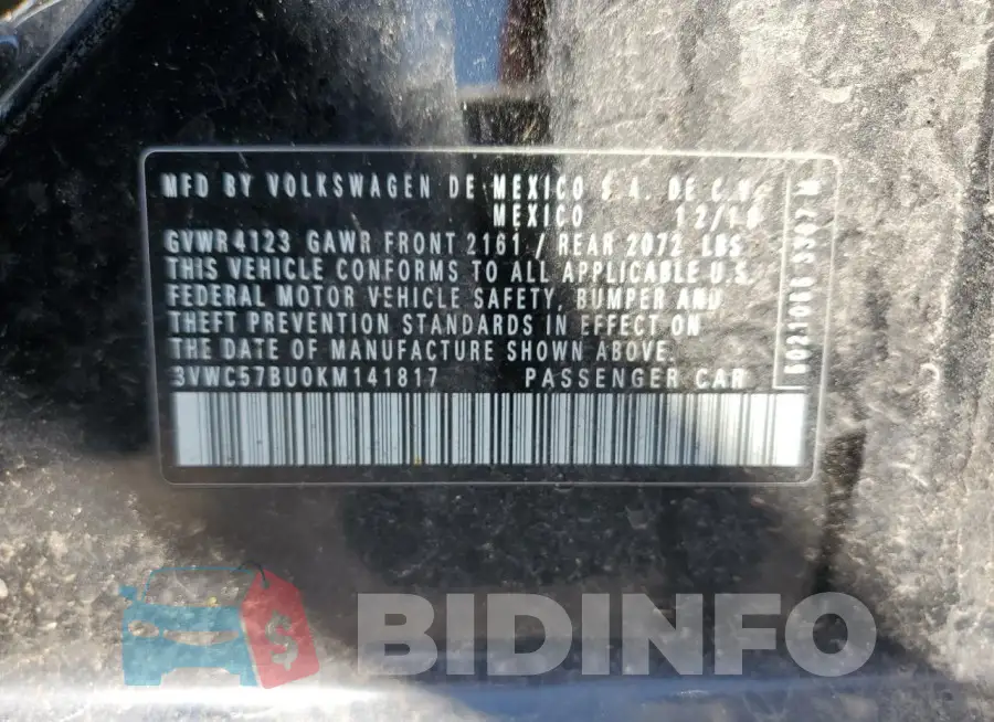 3VWC57BU0KM141817 Photo# 12