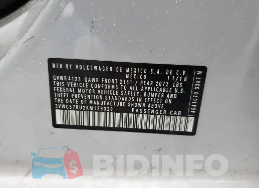 3VWC57BU2KM129328 Photo# 12