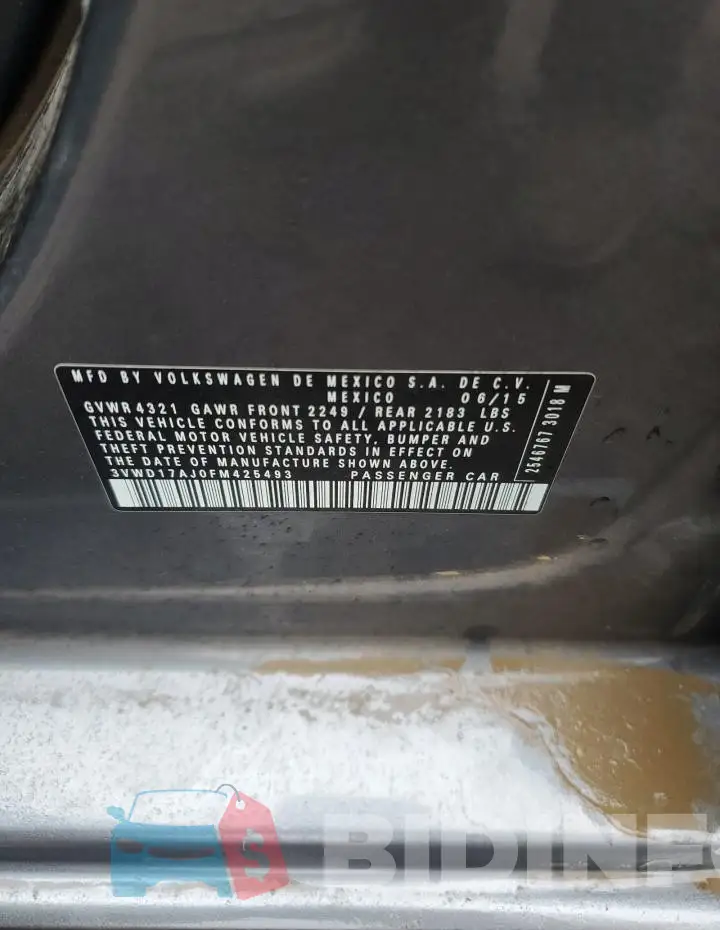 3VWD17AJ0FM425493 Photo# 12