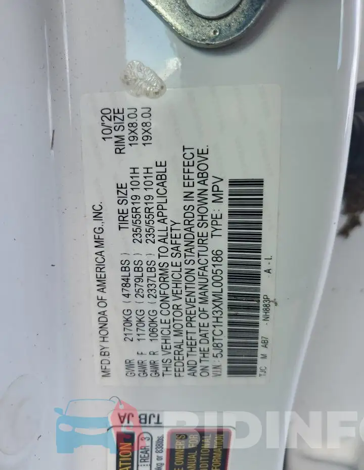 5J8TC1H3XML005186 Photo# 13