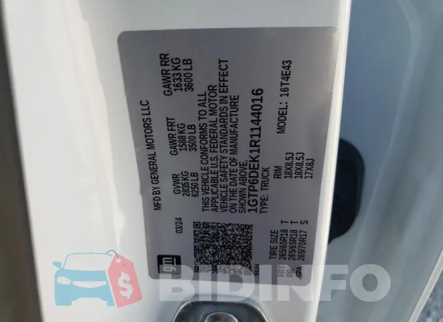 1GTP6DEK1R1144016 Photo# 12
