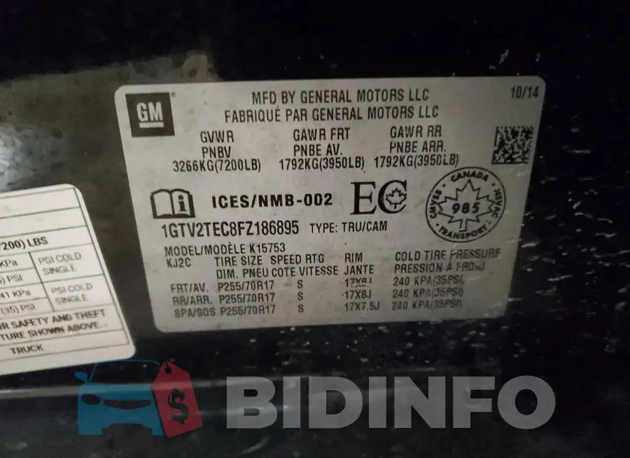 1GTV2TEC8FZ186895 Photo# 12