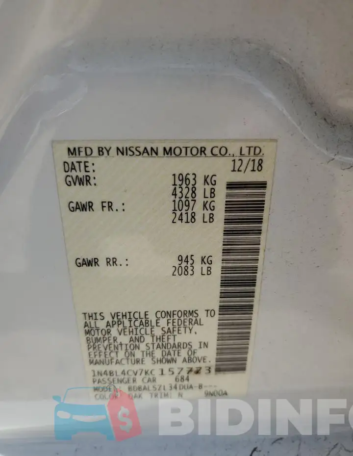 1N4BL4CV7KC157773 Photo# 12
