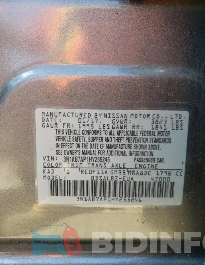 3N1AB7AP1HY255246 Photo# 12