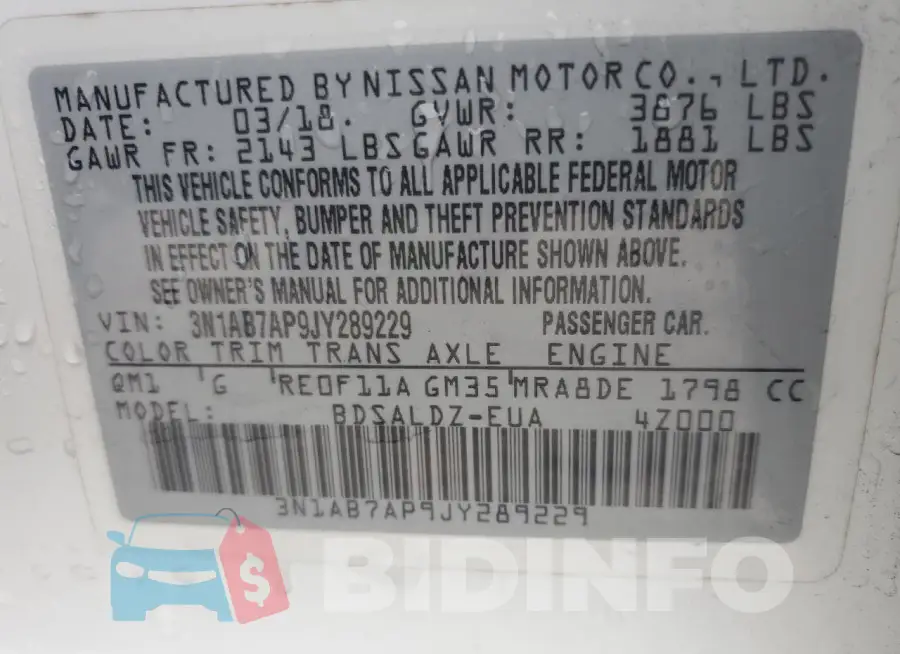 3N1AB7AP9JY289229 Photo# 12