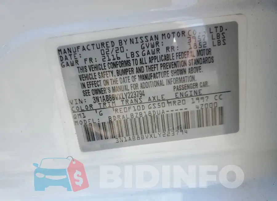 3N1AB8BVXLY223794 Photo# 12