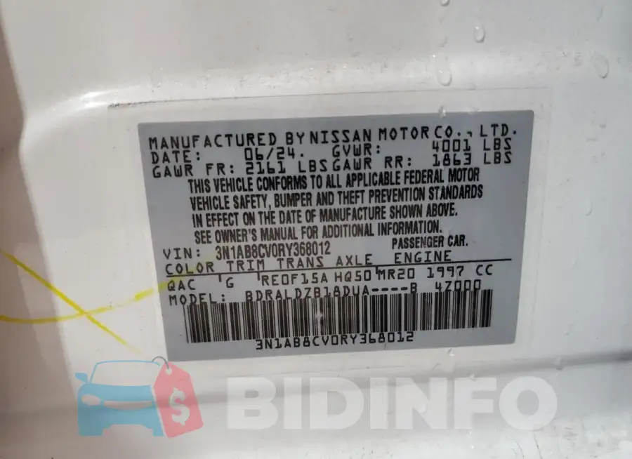 3N1AB8CV0RY368012 Photo# 12