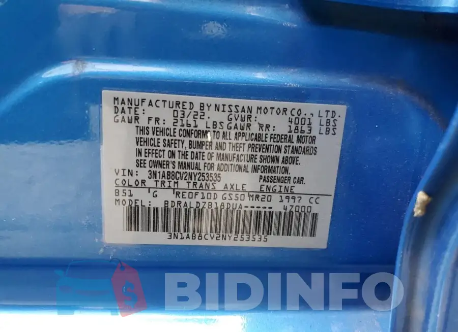 3N1AB8CV2NY253535 Photo# 12