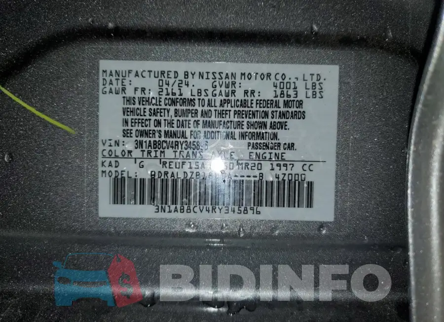 3N1AB8CV4RY345896 Photo# 12