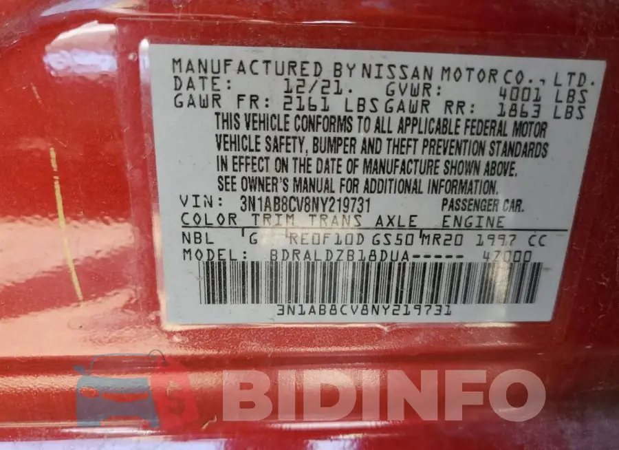 3N1AB8CV8NY219731 Photo# 12