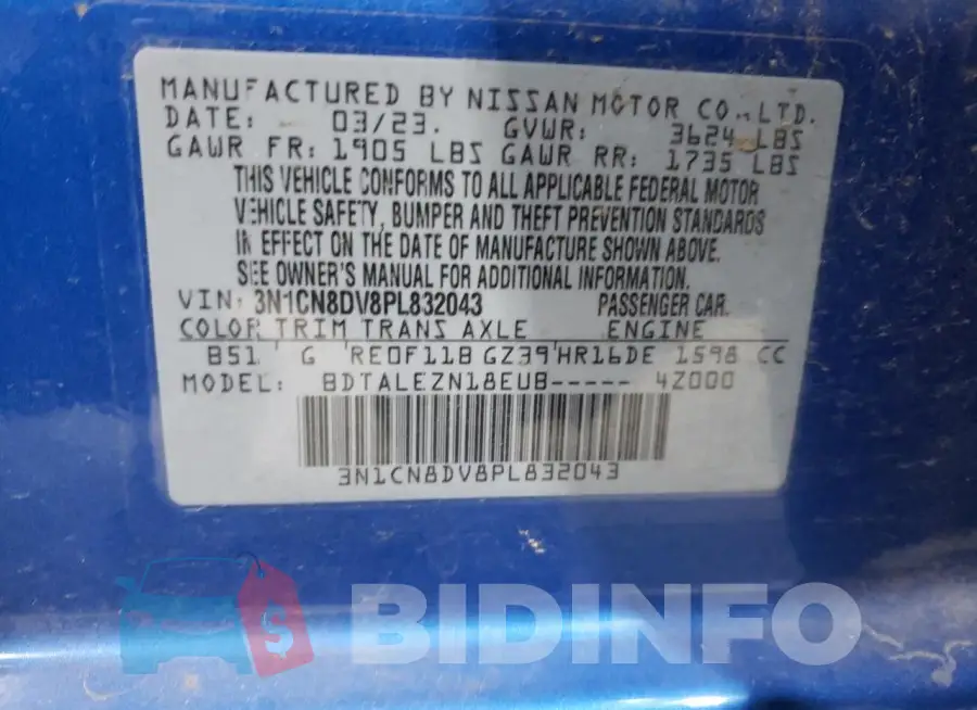 3N1CN8DV8PL832043 Photo# 12