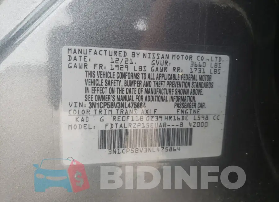 3N1CP5BV3NL475864 Photo# 14