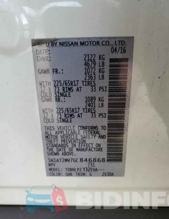 5N1AT2MV7GC846868 Photo# 13