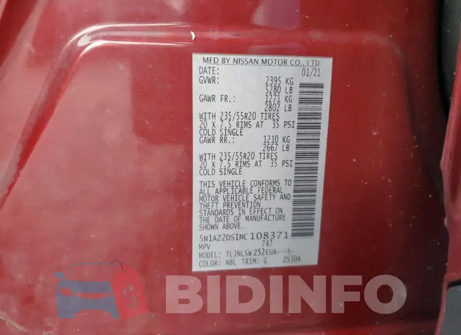 5N1AZ2DS1MC108371 Photo# 13