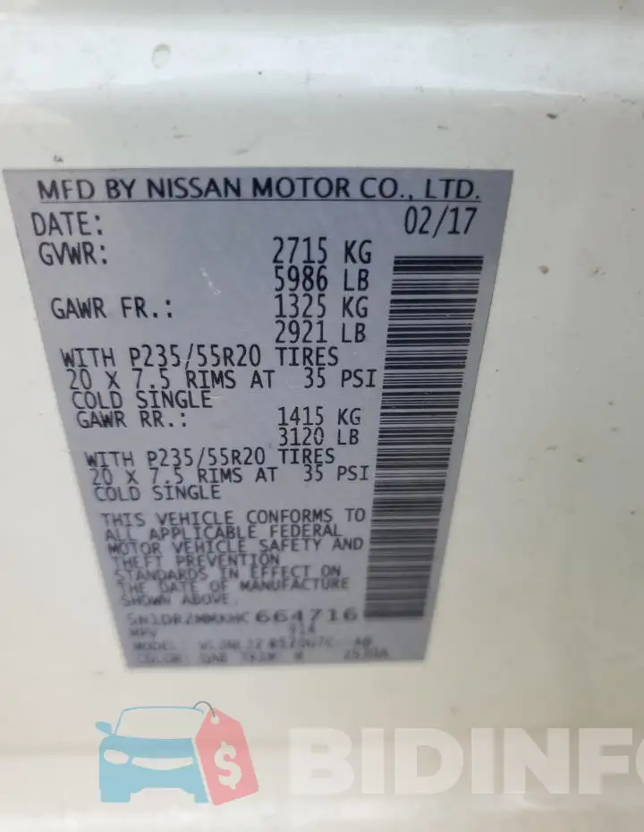 5N1DR2MMXHC664716 Photo# 13