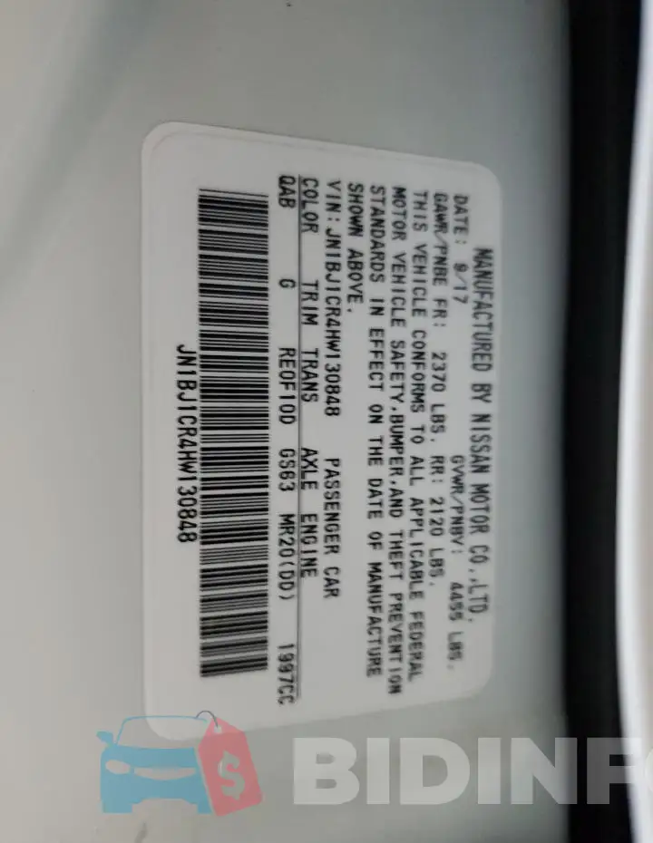 JN1BJ1CR4HW130848 Photo# 13
